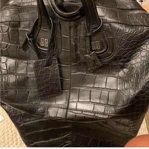 Givenchy Black Crocodile Embossed Luggage carry on